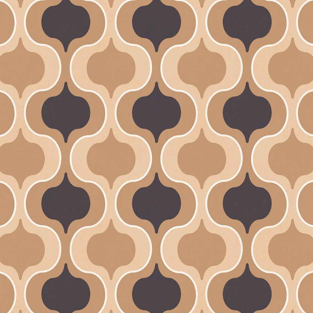 Patton Wallcoverings JJ38041 Rewind Squeeze In Beige, Black And Tan Wallpaper 